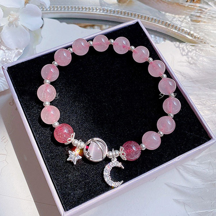 Zenora Pink Moonlight Energy Bracelet – Moon & Star Edition