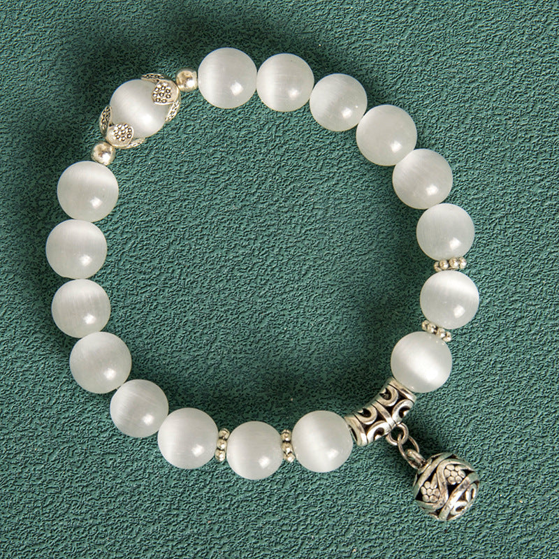 Zenora Pure White Cat’s Eye  Bracelet – Serenity Protection Edition