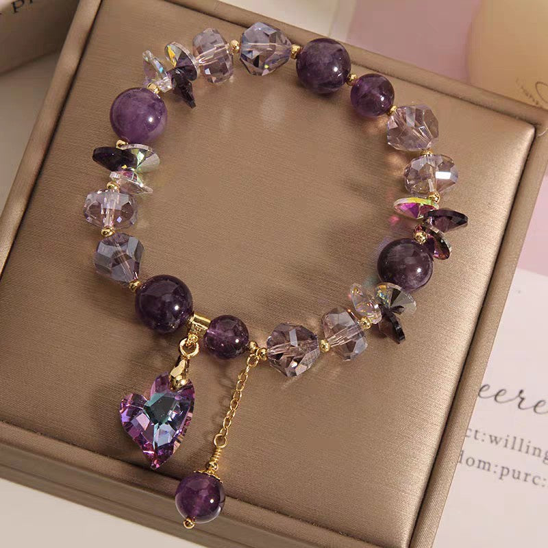Zenora Amethyst Aura Heart Energy Bracelet – Love & Positive Energy Edition