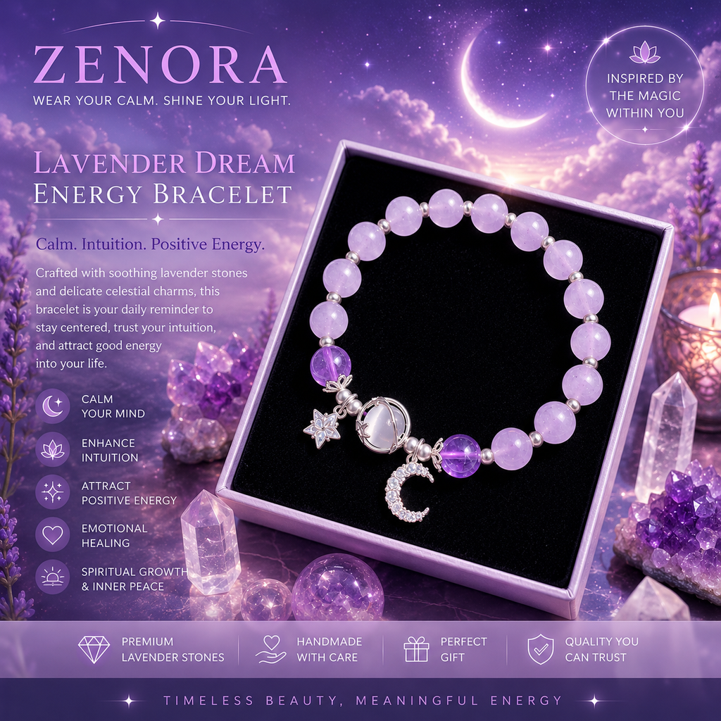 Zenora Lavender Dream Energy Bracelet – Mystic Crystal Edition