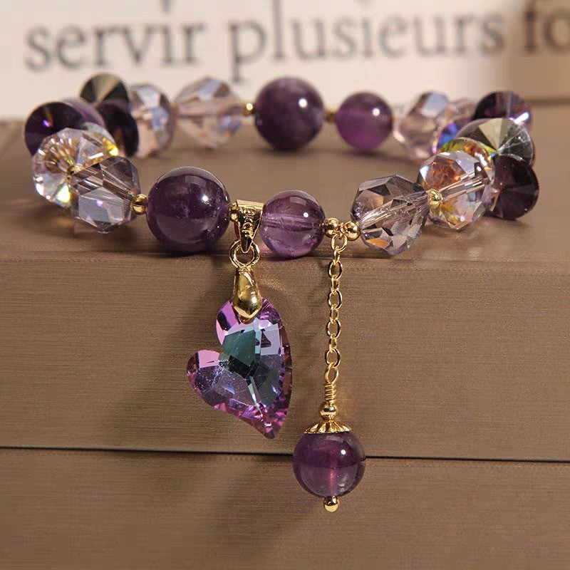 Zenora Amethyst Aura Heart Energy Bracelet – Love & Positive Energy Edition